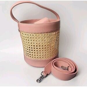 Mehry Mu Fey Vienna‎ Weave Bucket Bag Cane Rattan & Leather Purse Handmade Boho